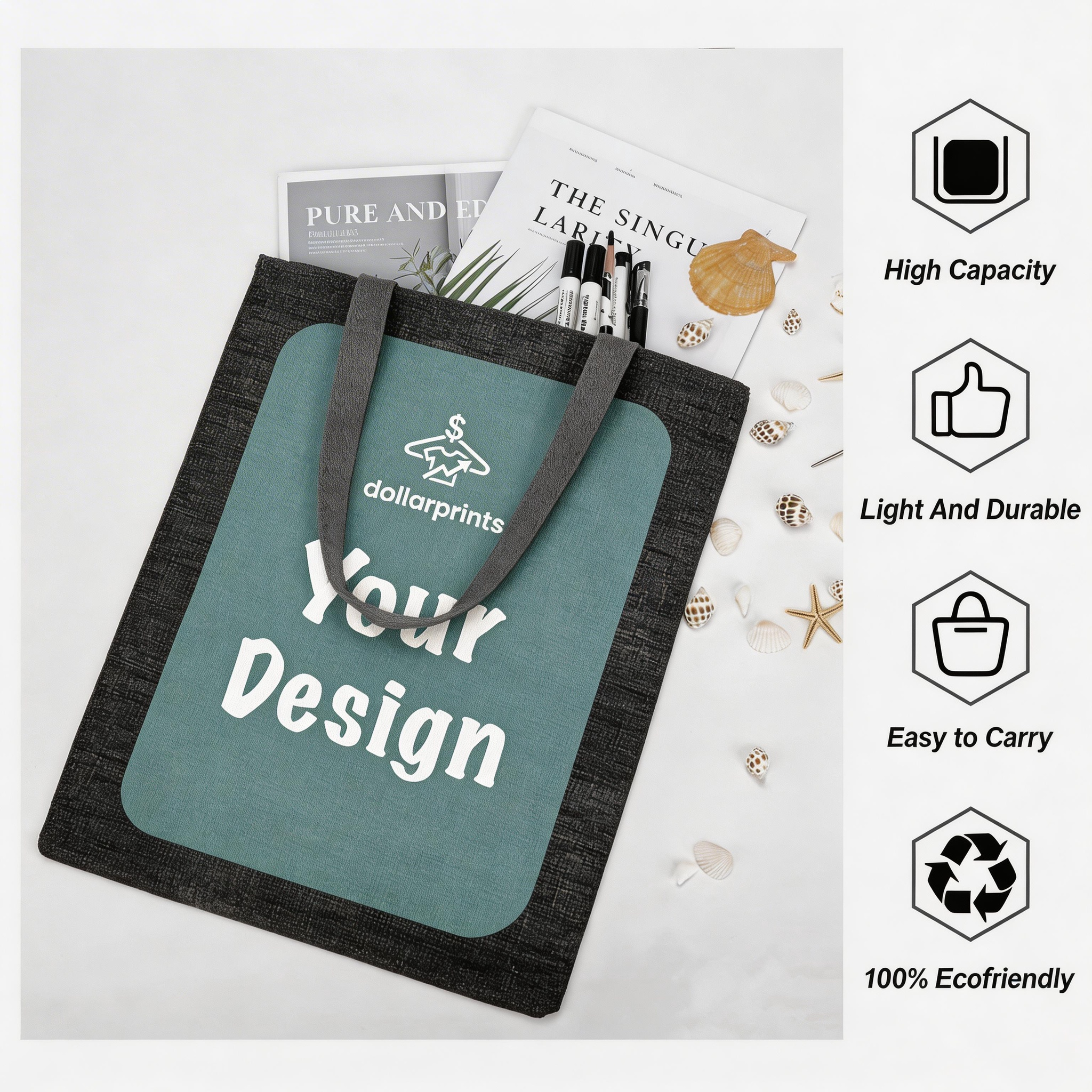 Large Canvas Tote Bag (Double-Sided Print) – 38×46Cm - Custom Print Your Design