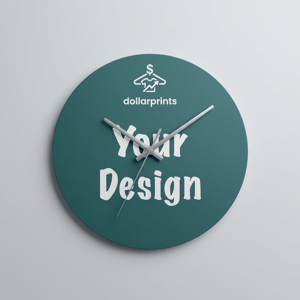 Wooden Round Wall Clock - Custom Print Your Design