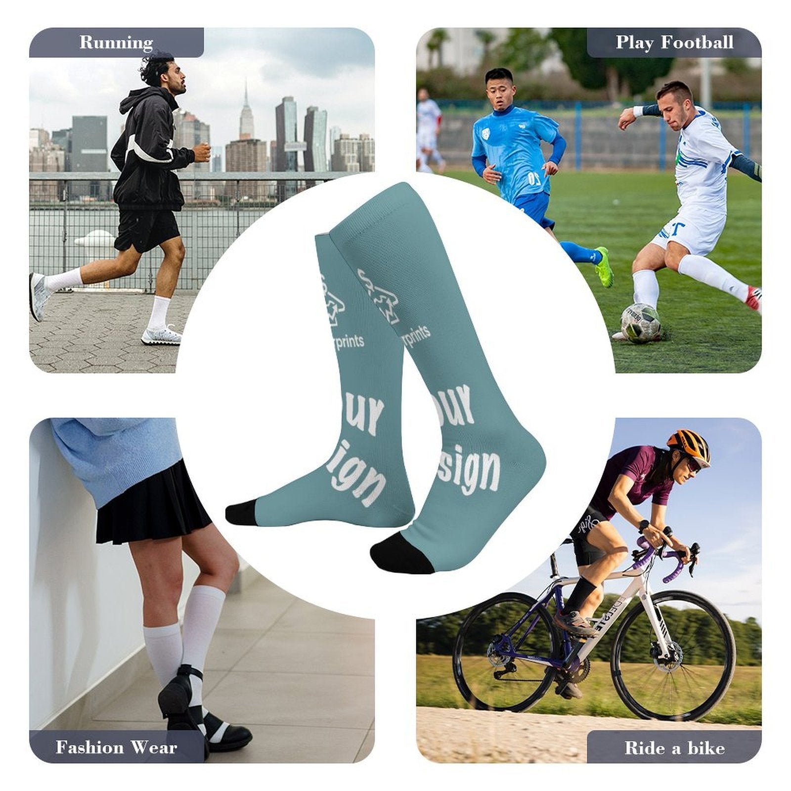 Thigh-High Socks (47cm) - Custom Print Your Design