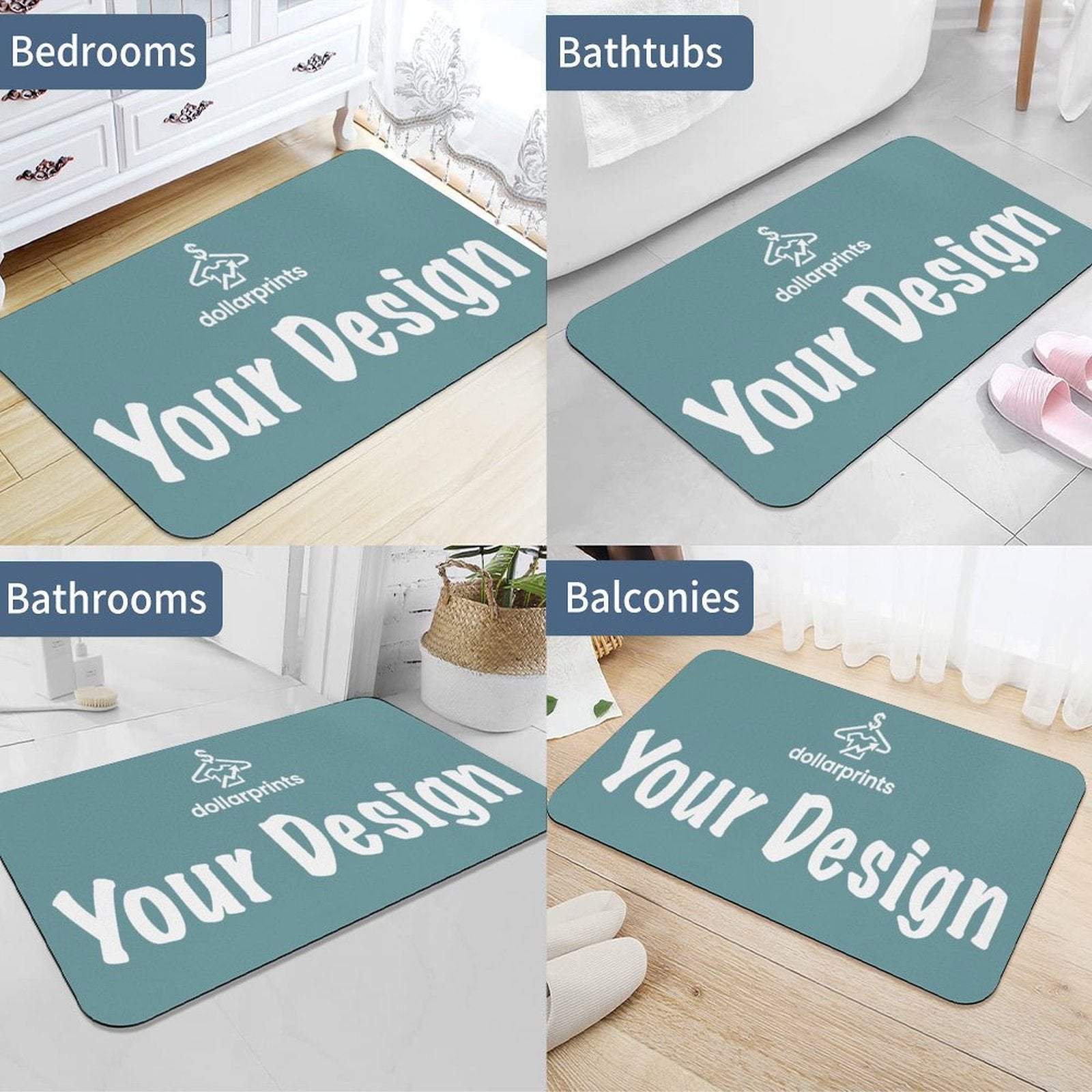 Absorbent Diatom Mud Kitchen & Floor Mat - Custom Print Your Design