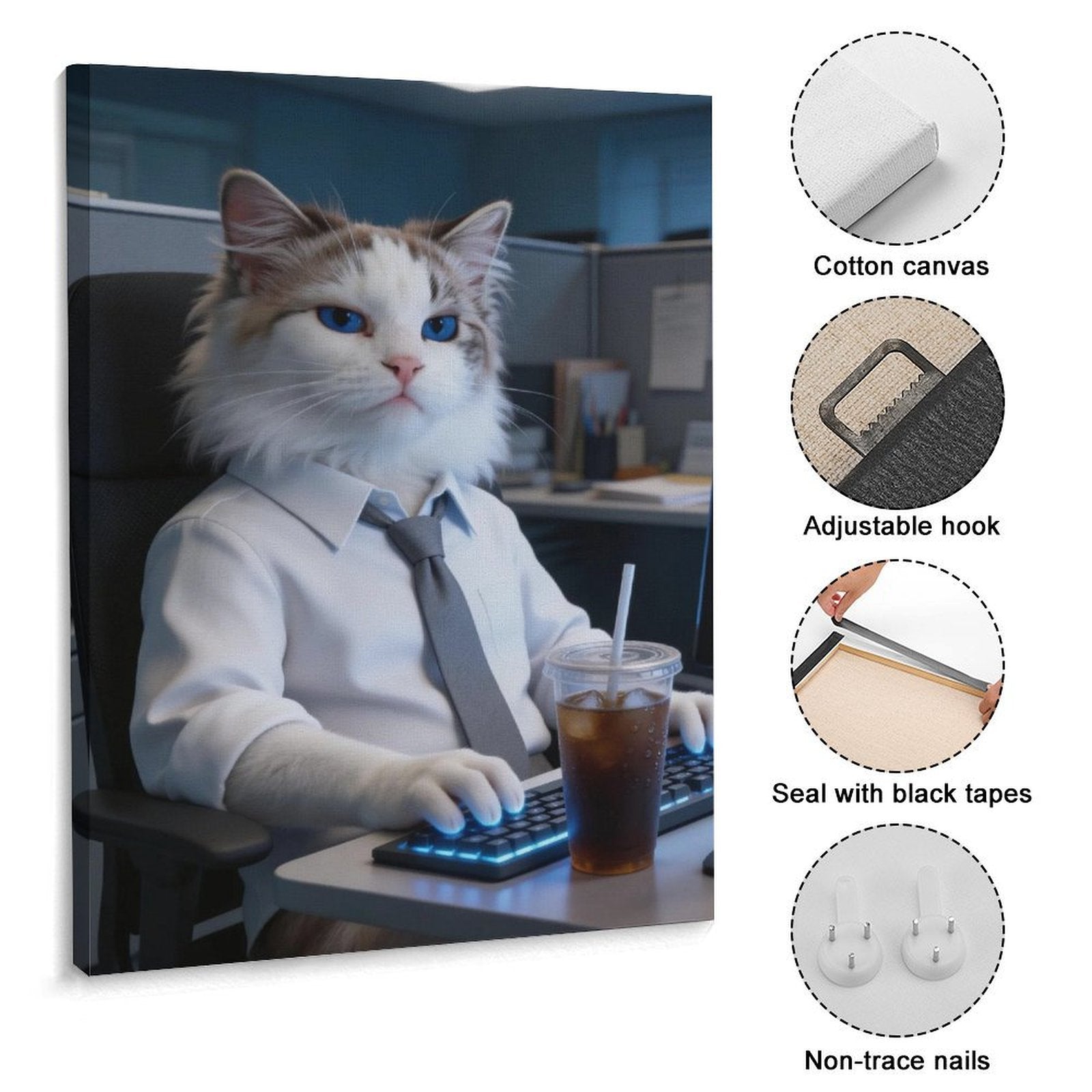 Canvas Wall Art - Custom Print Pet Design Styles – Funny, Artistic, Cartoon, Role-playing